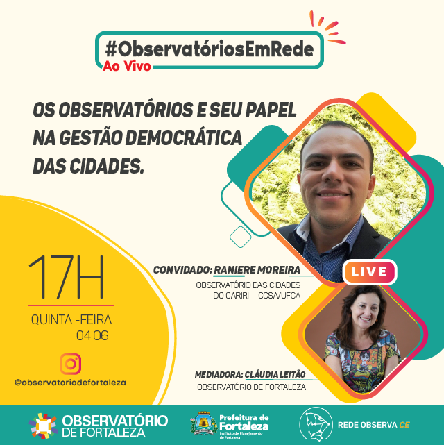 arte com fotos dos convidados e texto com informações sobre a live, as mesmas presentes no texto